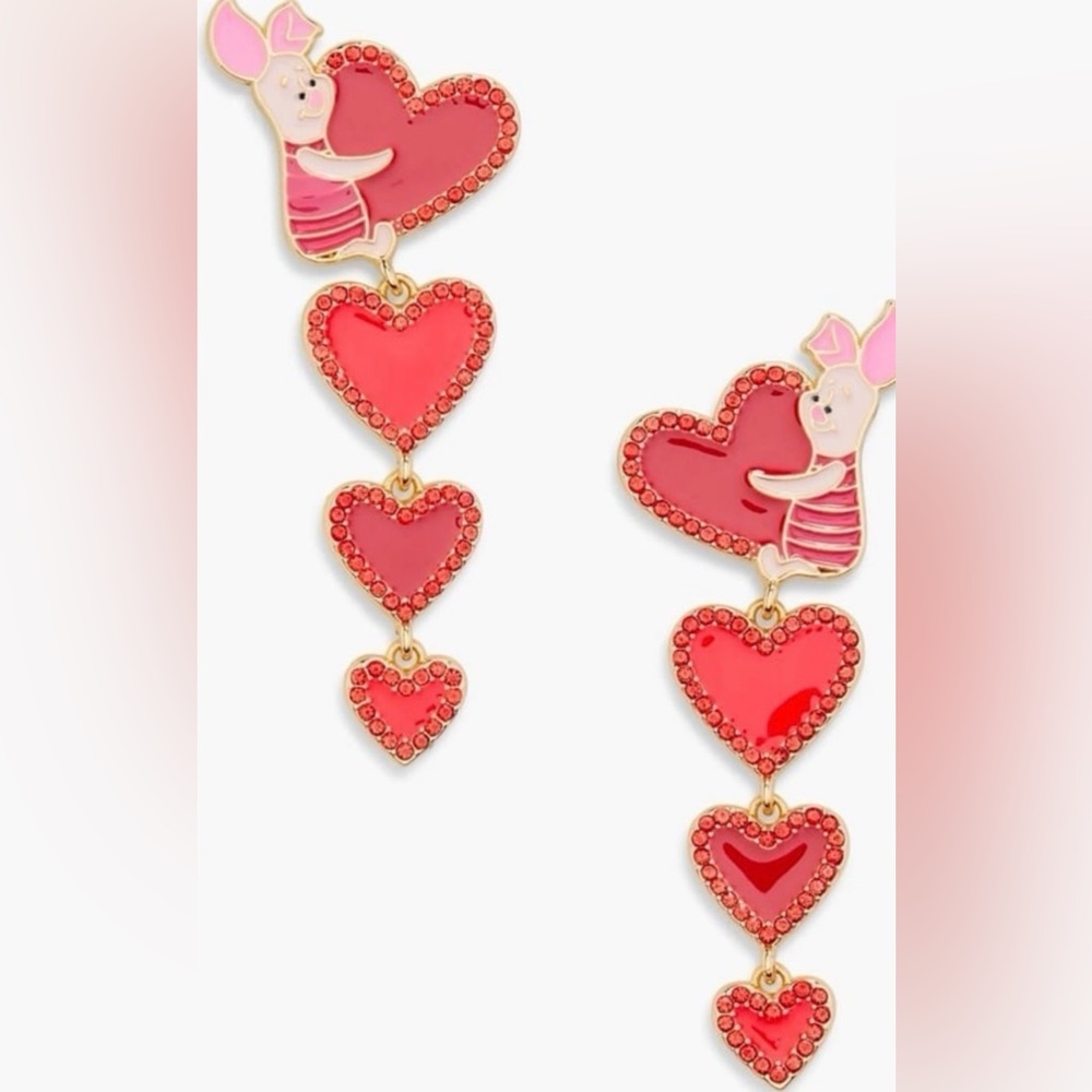 Disney X Baublebar Piglet Valentine’s Day Red Heart Dangle Earrings